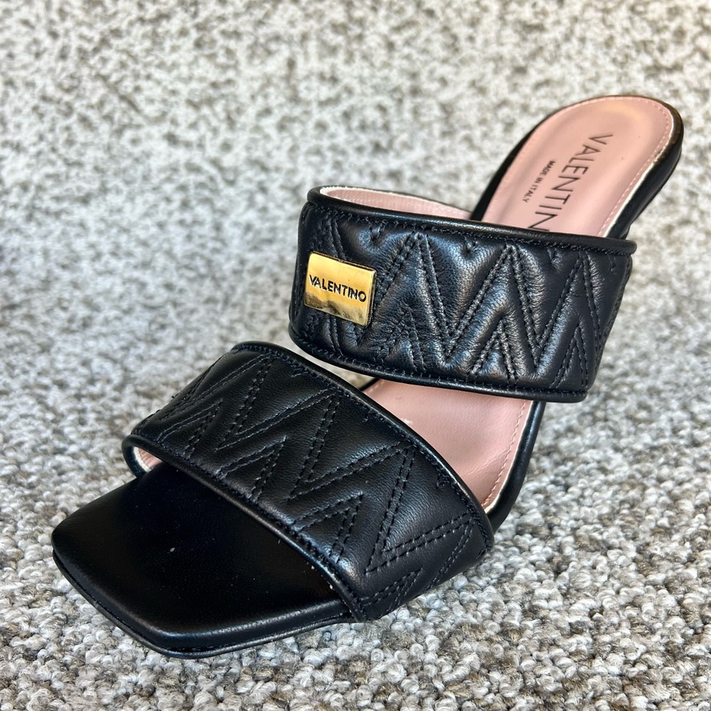 VALENTINO by MARIO VALENTINO Black Jackie Slide Sandal Women's 8 US Size - Picture 2 of 14